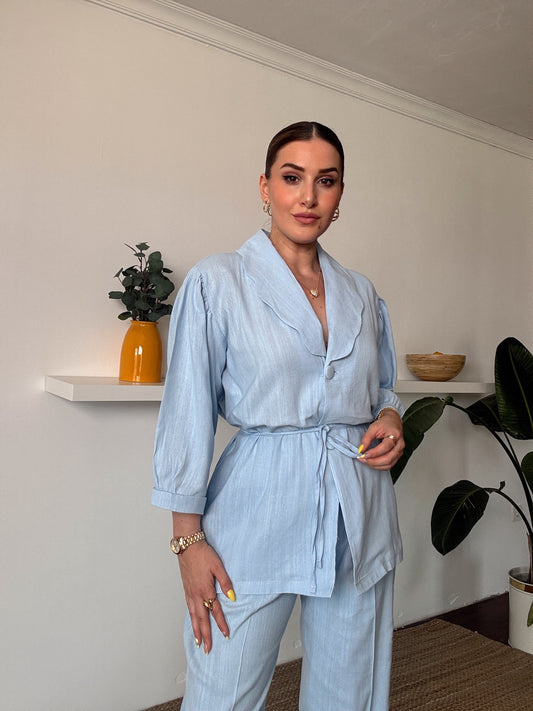 JULIET keten ceketli ikili takım MAVİ