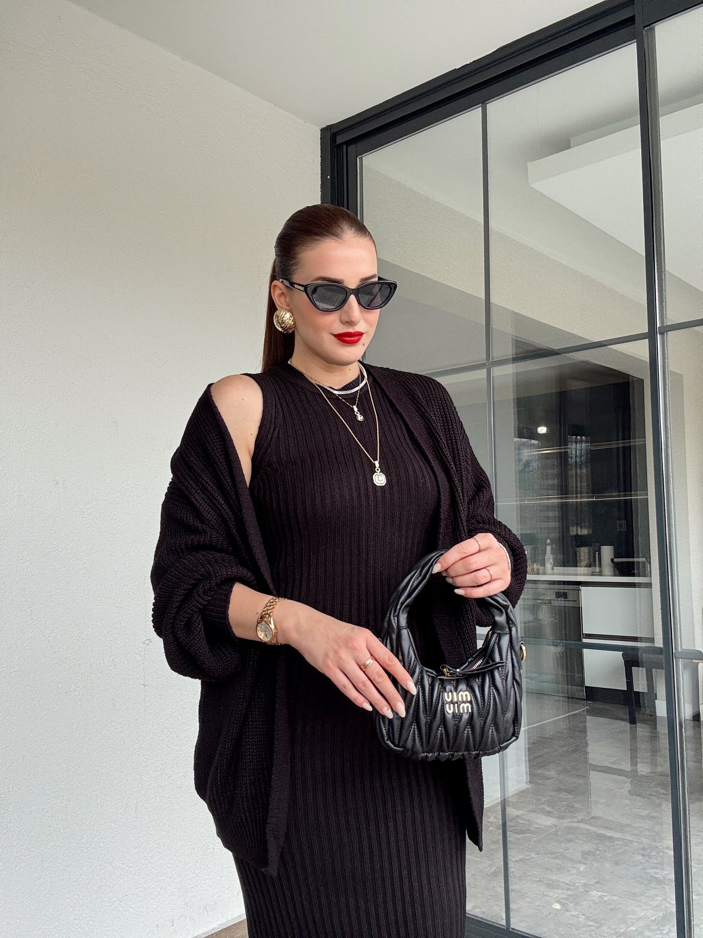 Hırkalı takım elbise-SİYAH