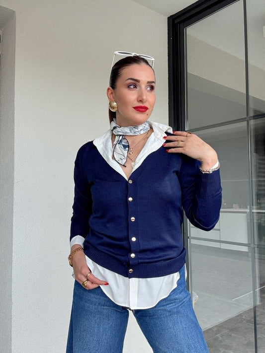 Premium Basic Hırka Lacivert