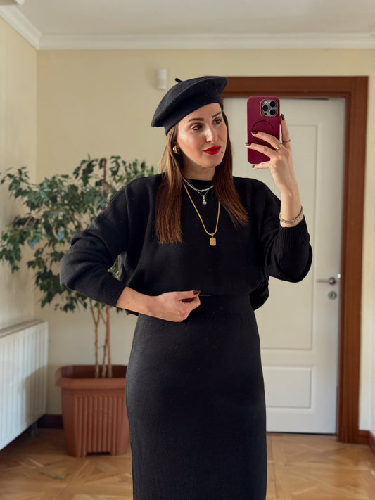 Basic Crop Kazak - SİYAH