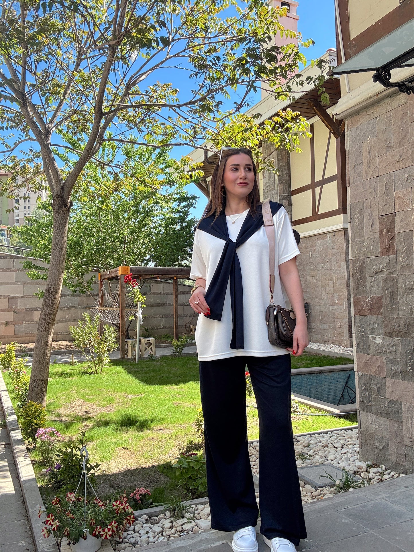 3 Parça Bağlama detaylı Takım Lacivert
