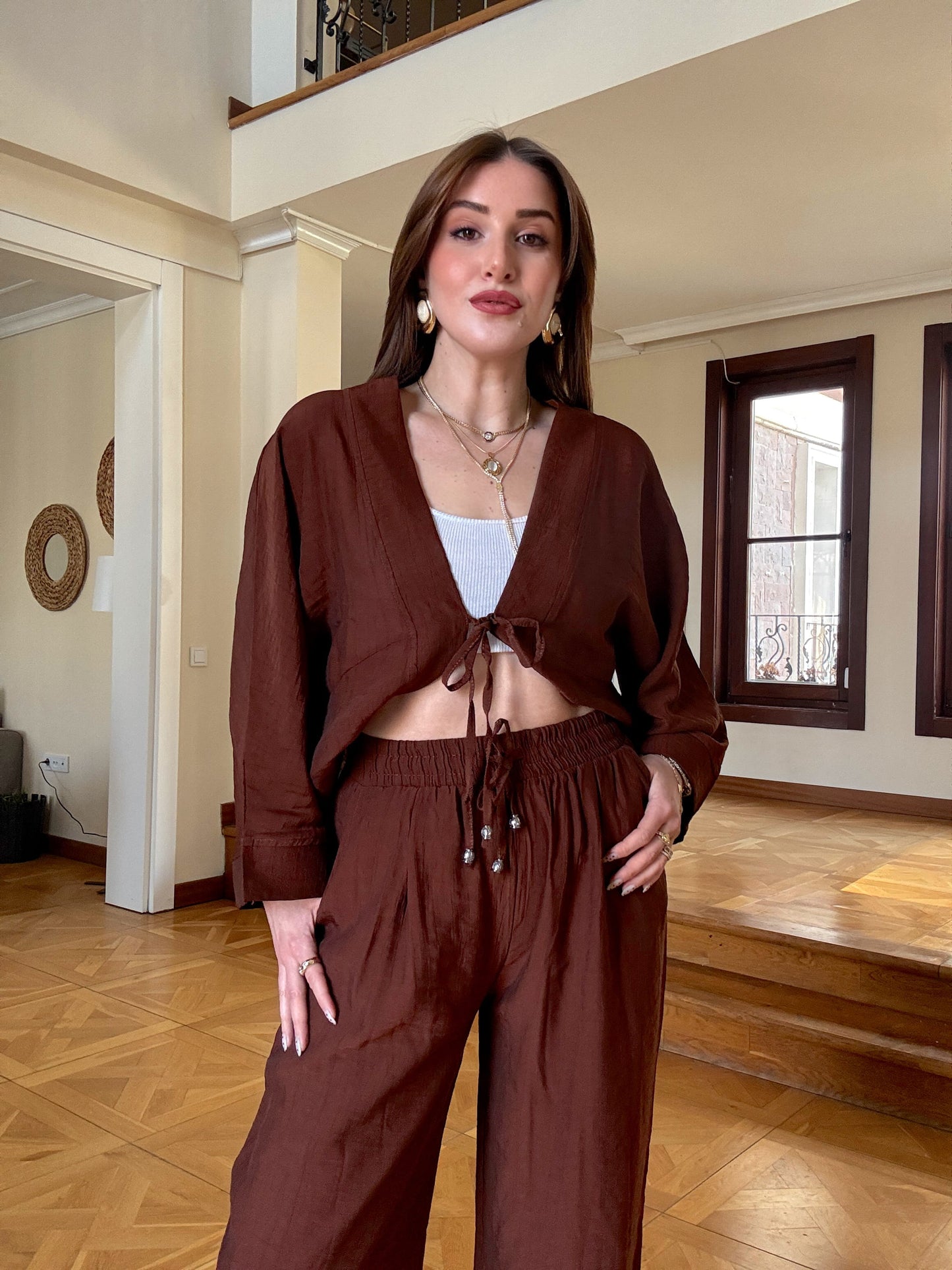 Kimono Takım Kahve