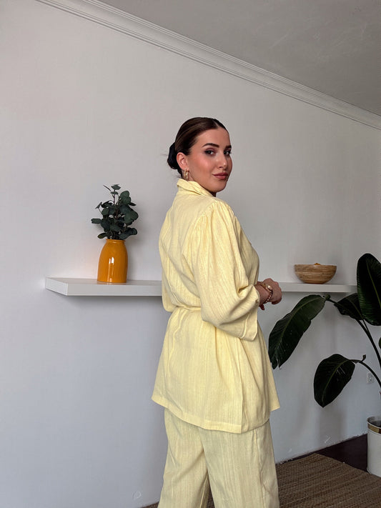 JULIET keten ceketli ikili takım SARI