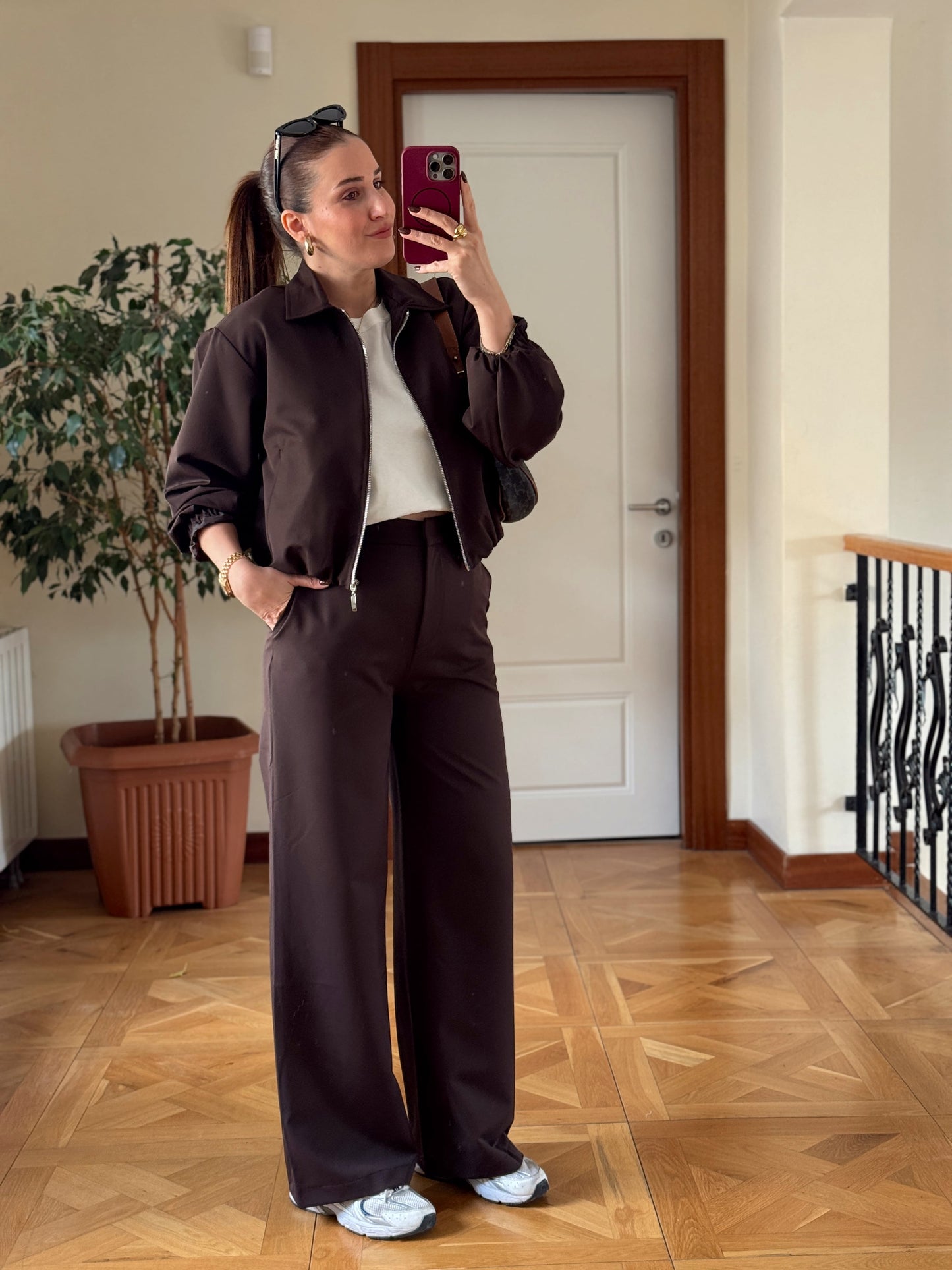 TİNA premium palazzo pantolon KAHVERENGİ