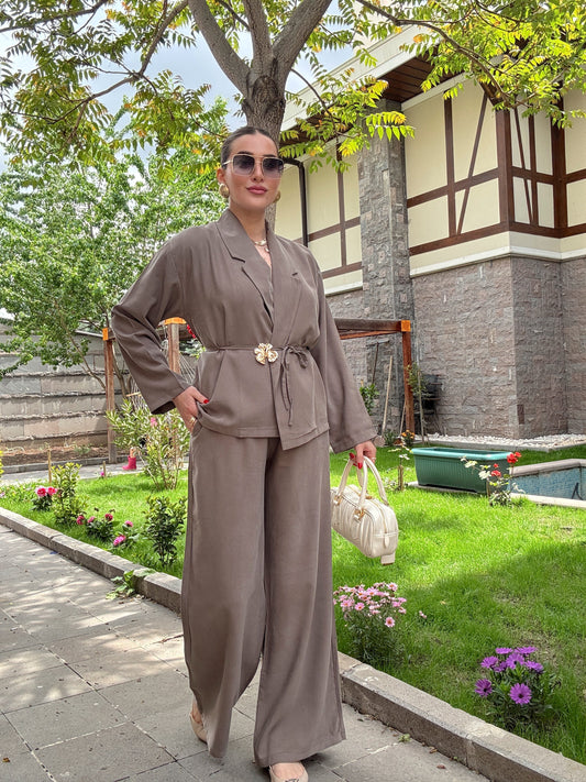 Gross Broşlu İkili Takım Vizon