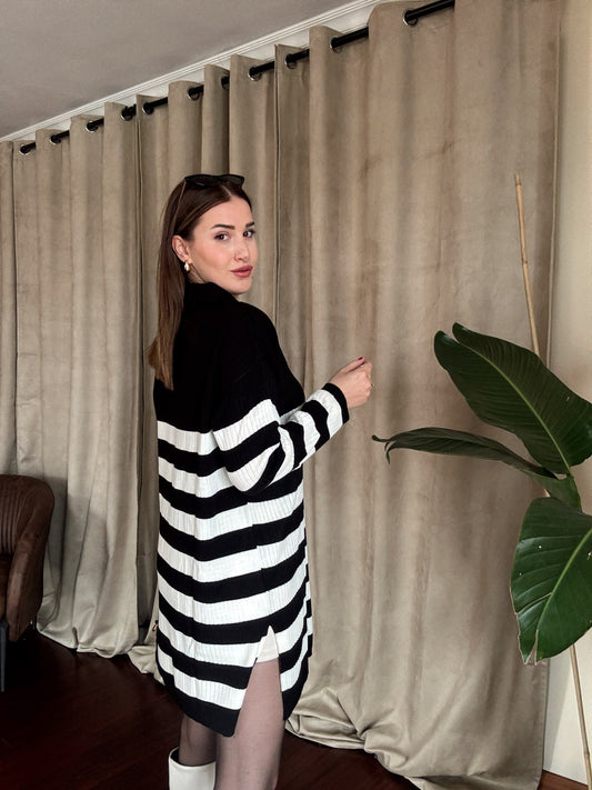 Polo Yaka Triko Tunik ERN SİYAH