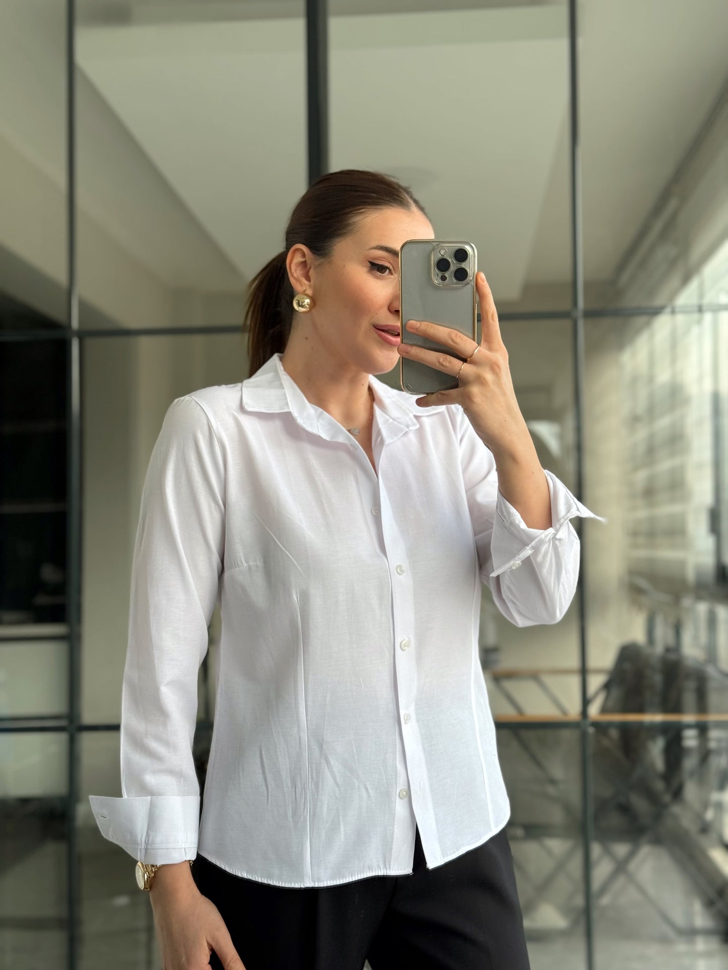 Pensli Linda Gömlek - BEYAZ