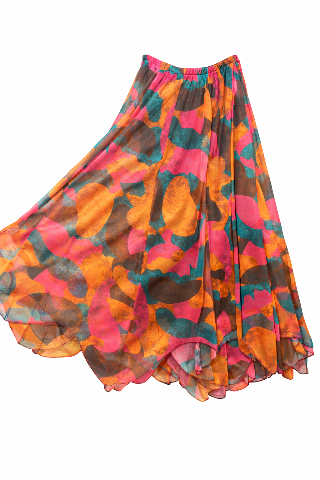 Etnik desen şifon astarlı etek Mix