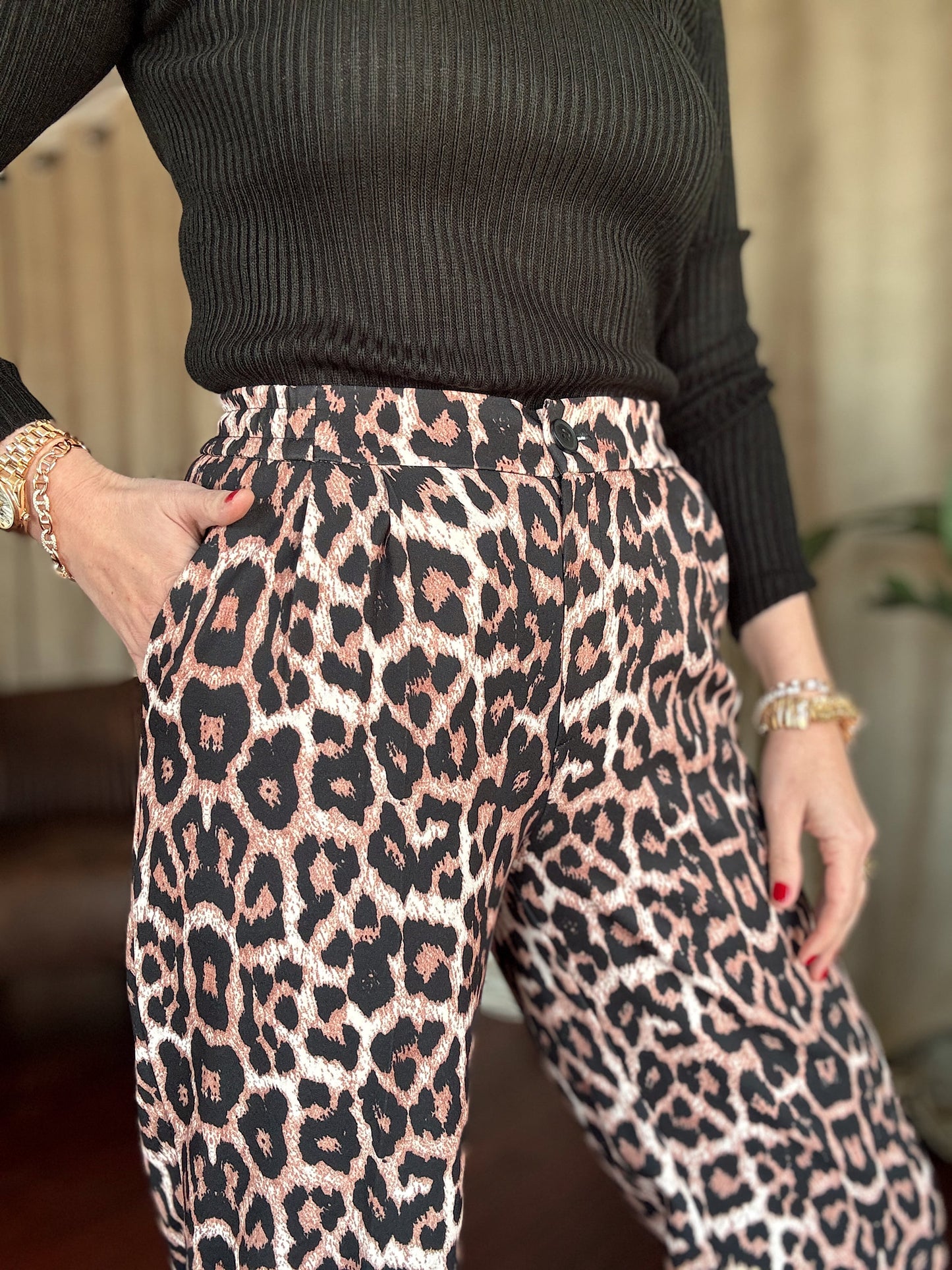 Leopar Desen Bol Paça Pantolon - LEOPAR