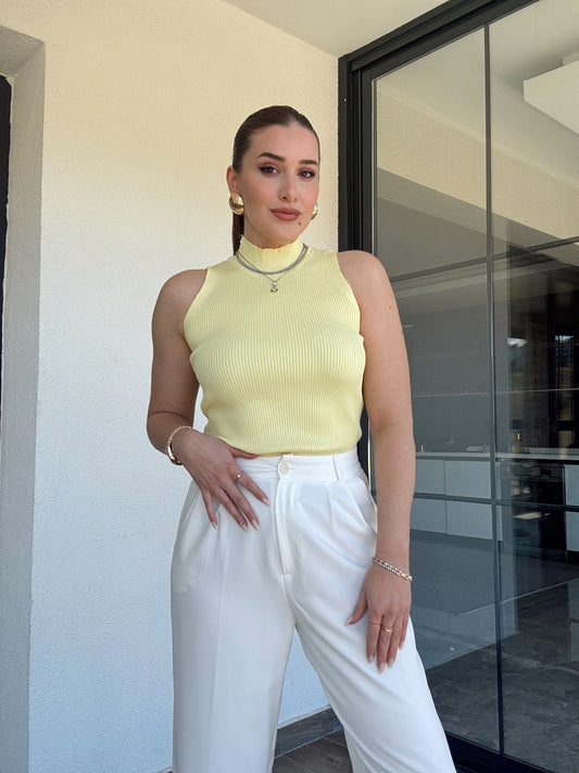 Kolsuz fitilli triko badi SARI