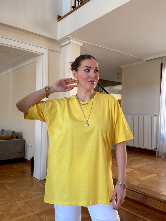 Oversize Tişört Sarı