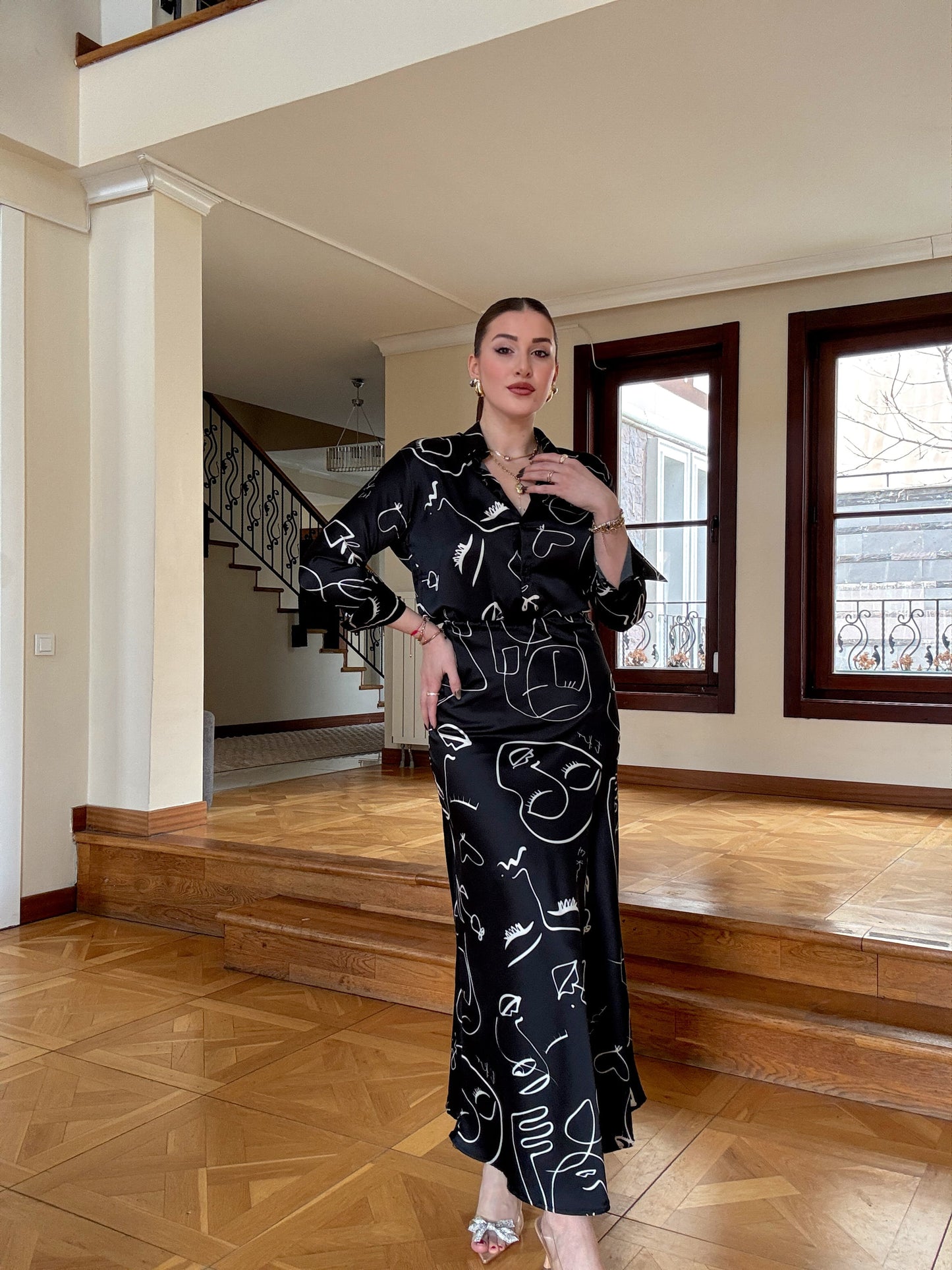 BOLEX desenli etek Siyah