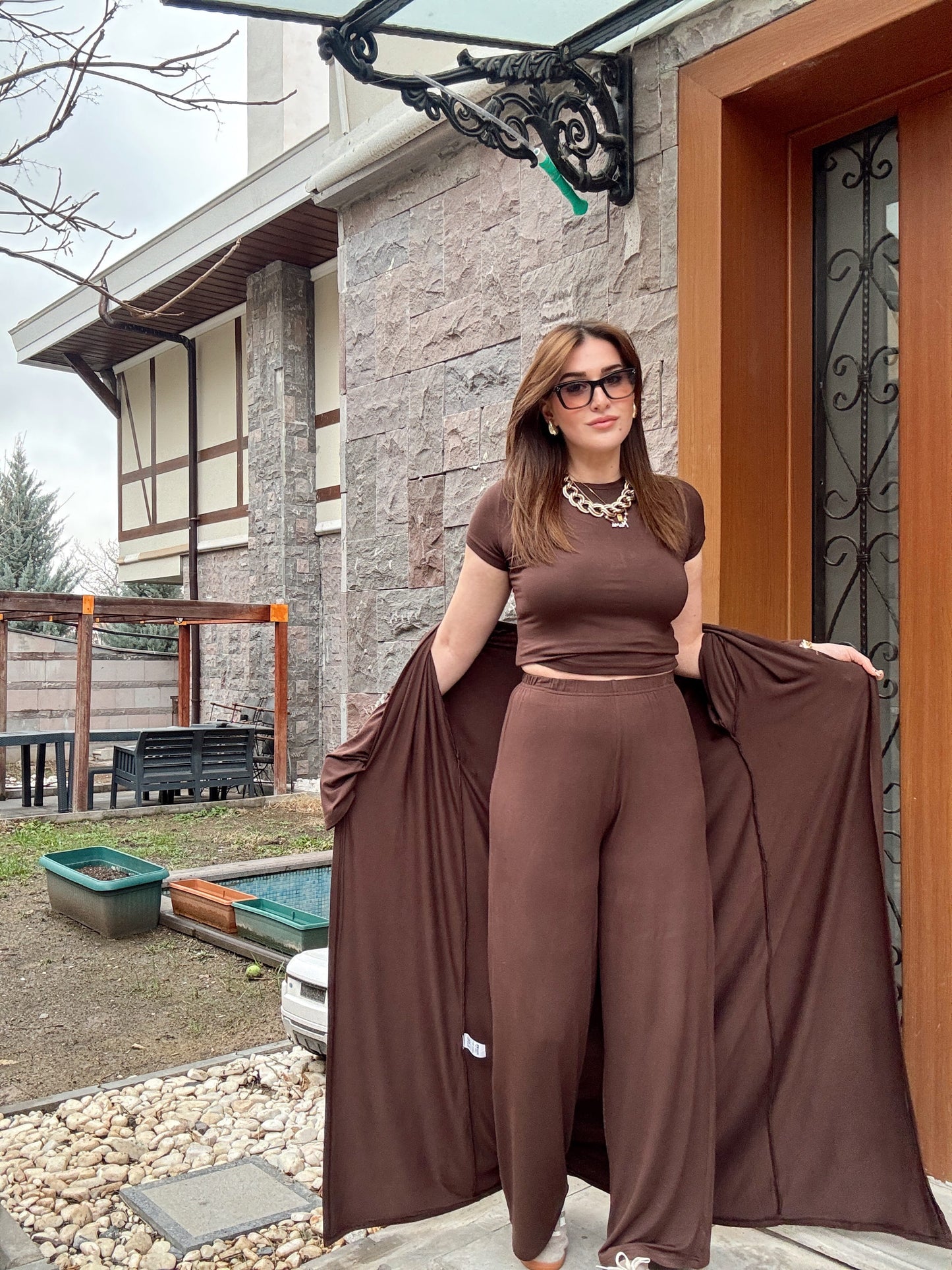 Üçlü Takım-KAHVERENGİ