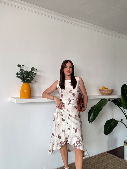 Marje fırfır detaylı takım KAHVE