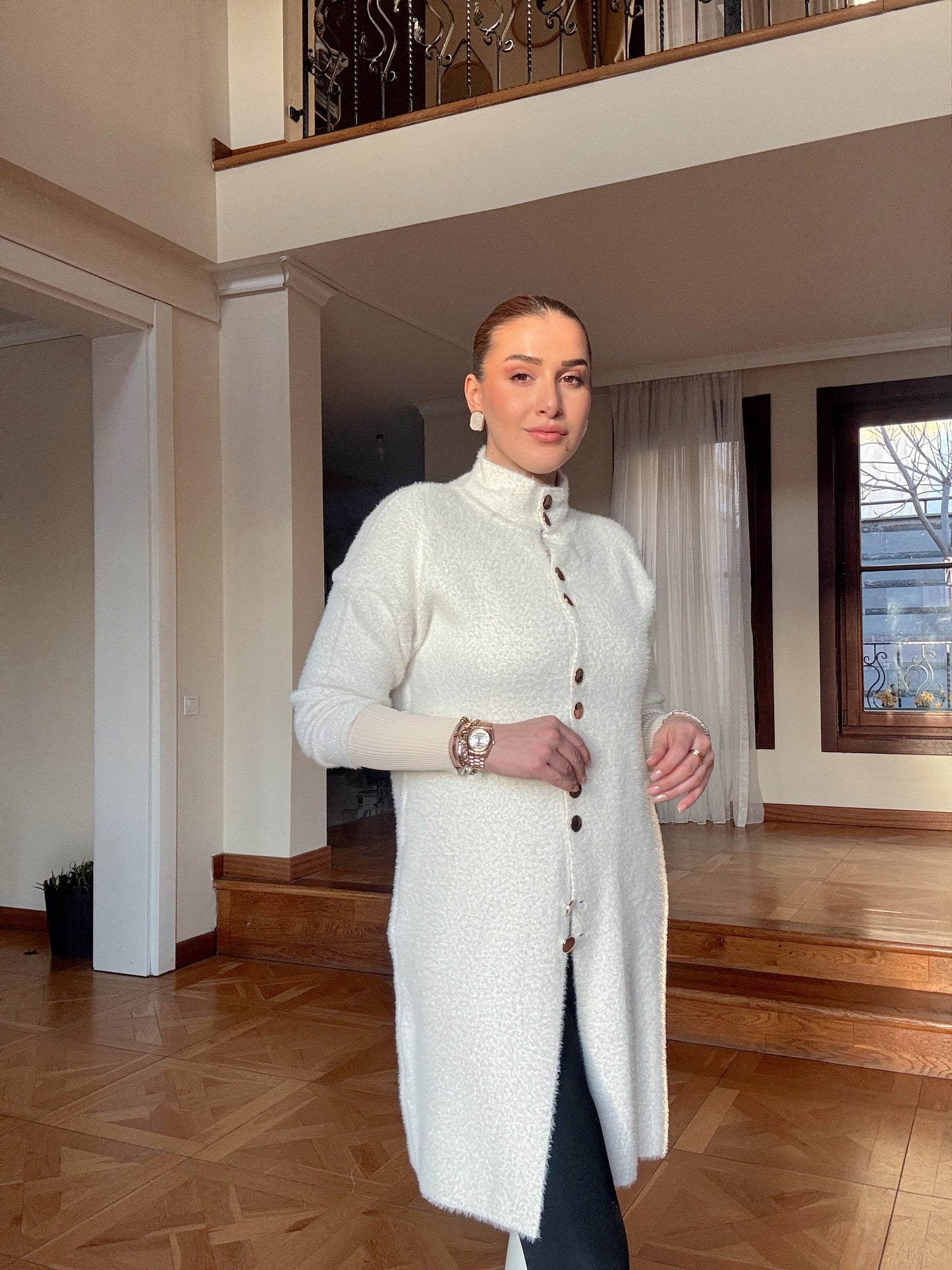 Gold düğme sakal kumaş HIRKA-BEJ