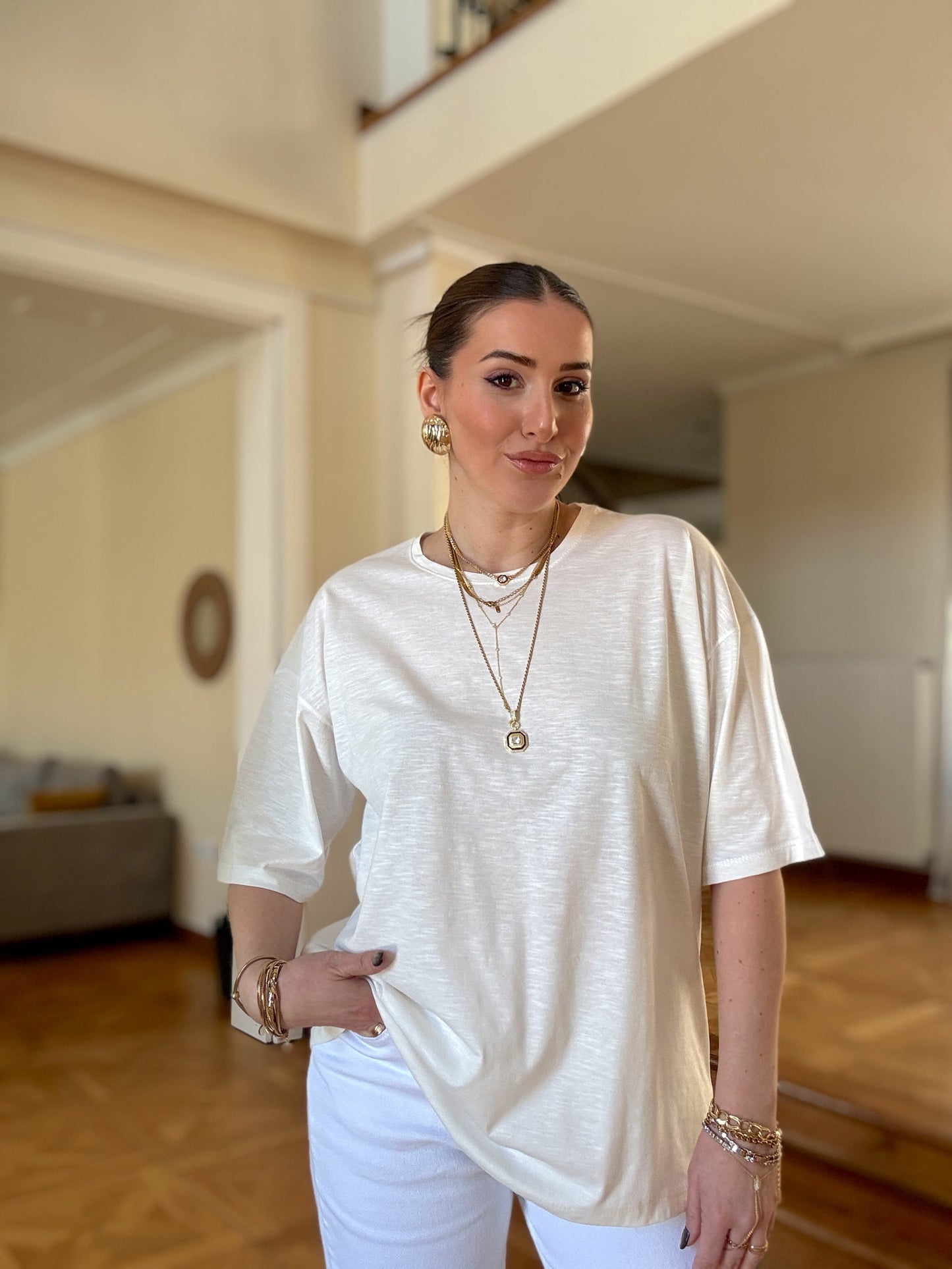 Oversize Tişört Beyaz