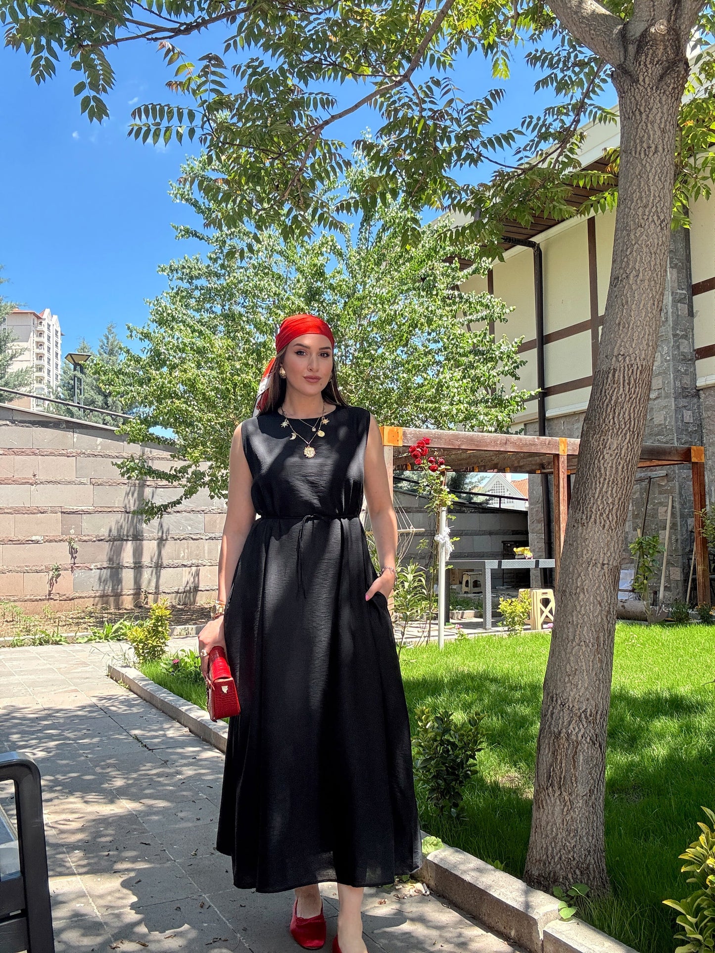 Gömlekli Elbise Takım Siyah