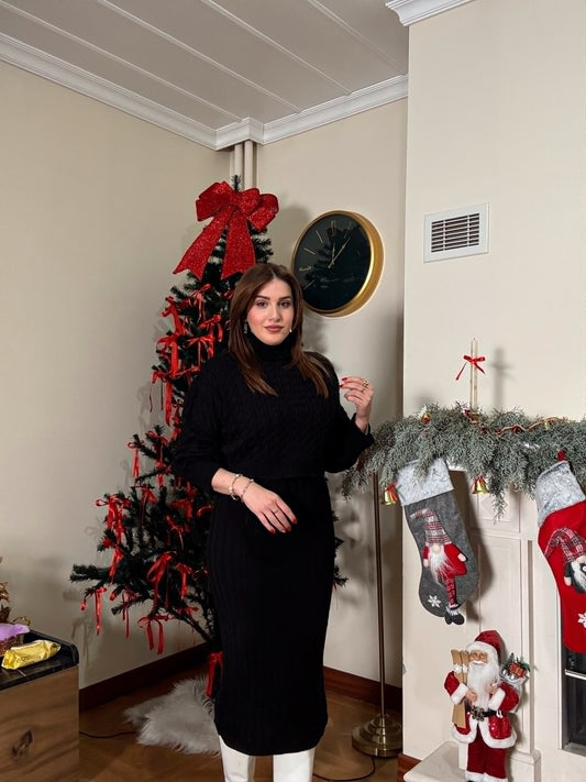 Balıkçı Saç Örgü Jileli Takım-SİYAH