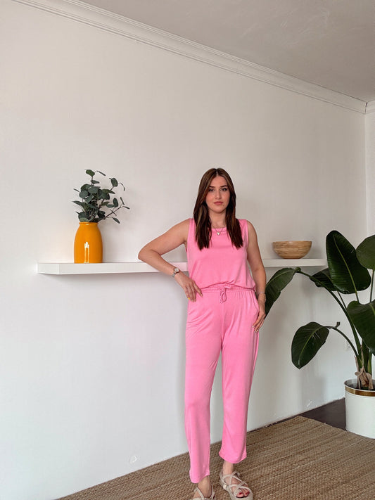 Yıkamalı Modal İkili Takım Pembe
