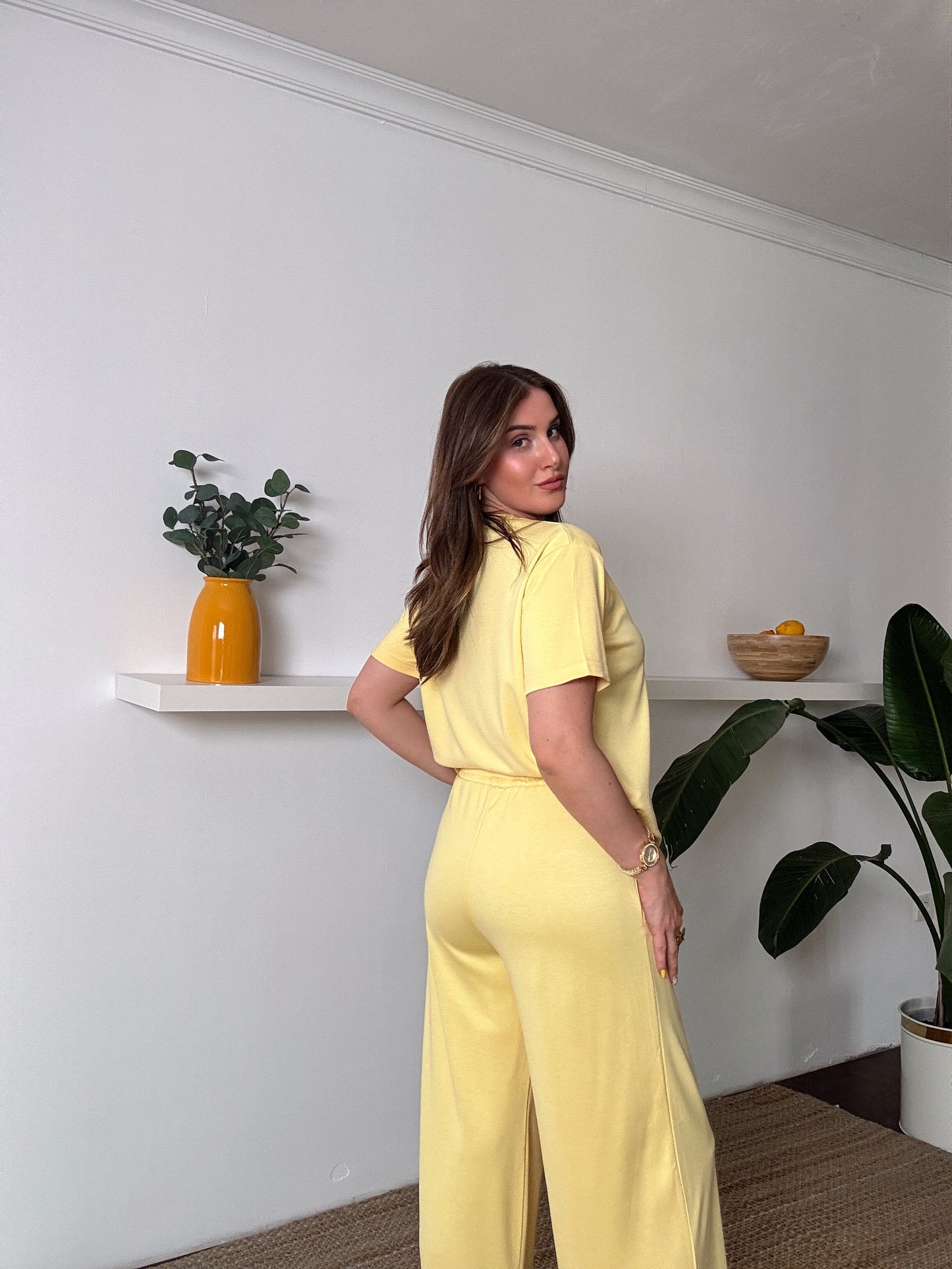 Klasik Modal Kumaş İkili Takım Sarı