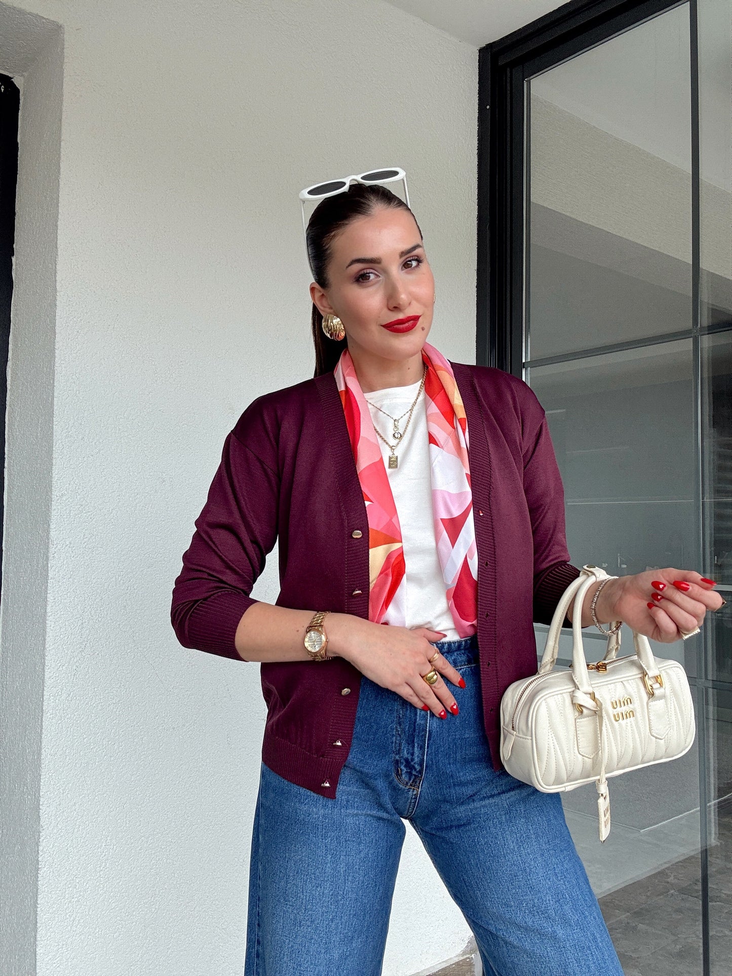 Premium Basic Hırka Mürdüm