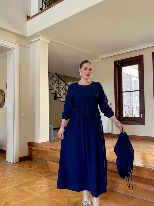 Bağlamalı iki parça tensel takım Lacivert