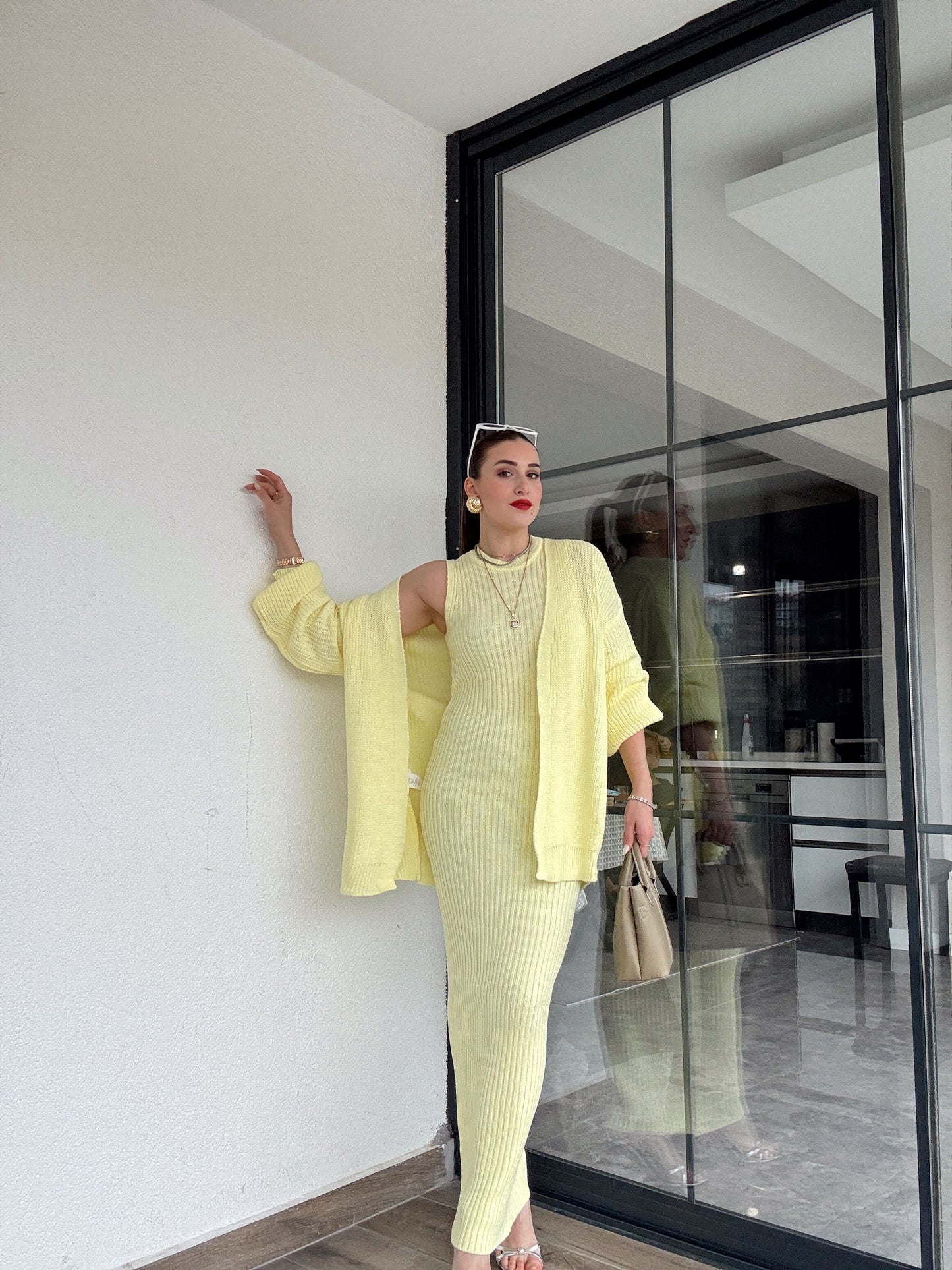 Hırkalı takım elbise-SARI