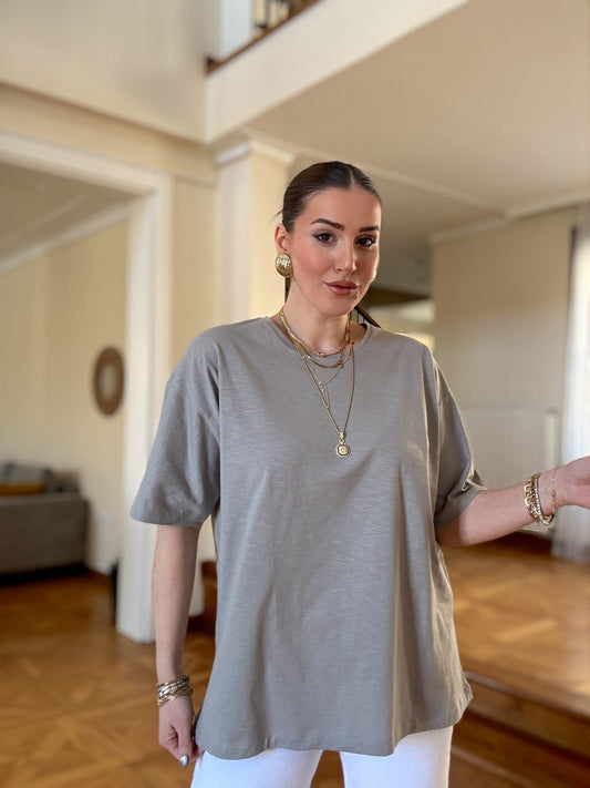 Oversize Tişört Gri