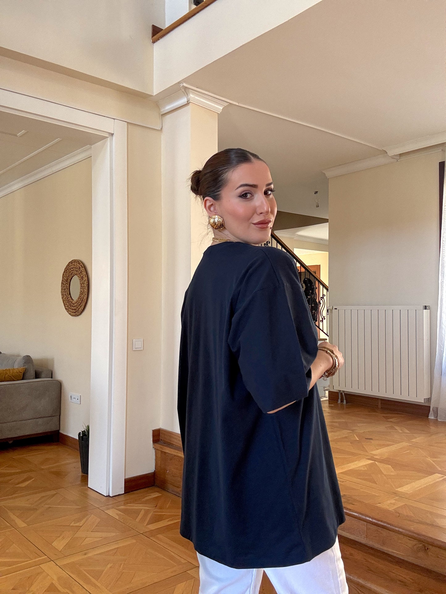 Oversize Tişört Lacivert
