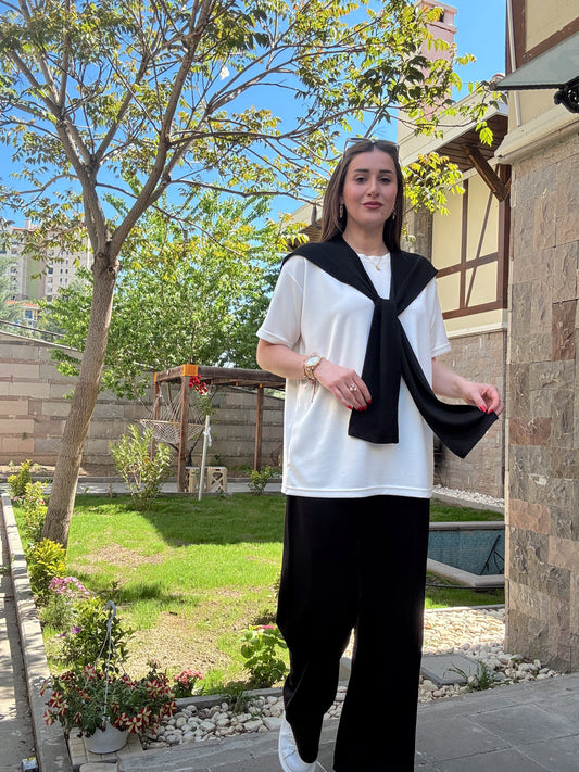 3 Parça Bağlama detaylı Takım Siyah