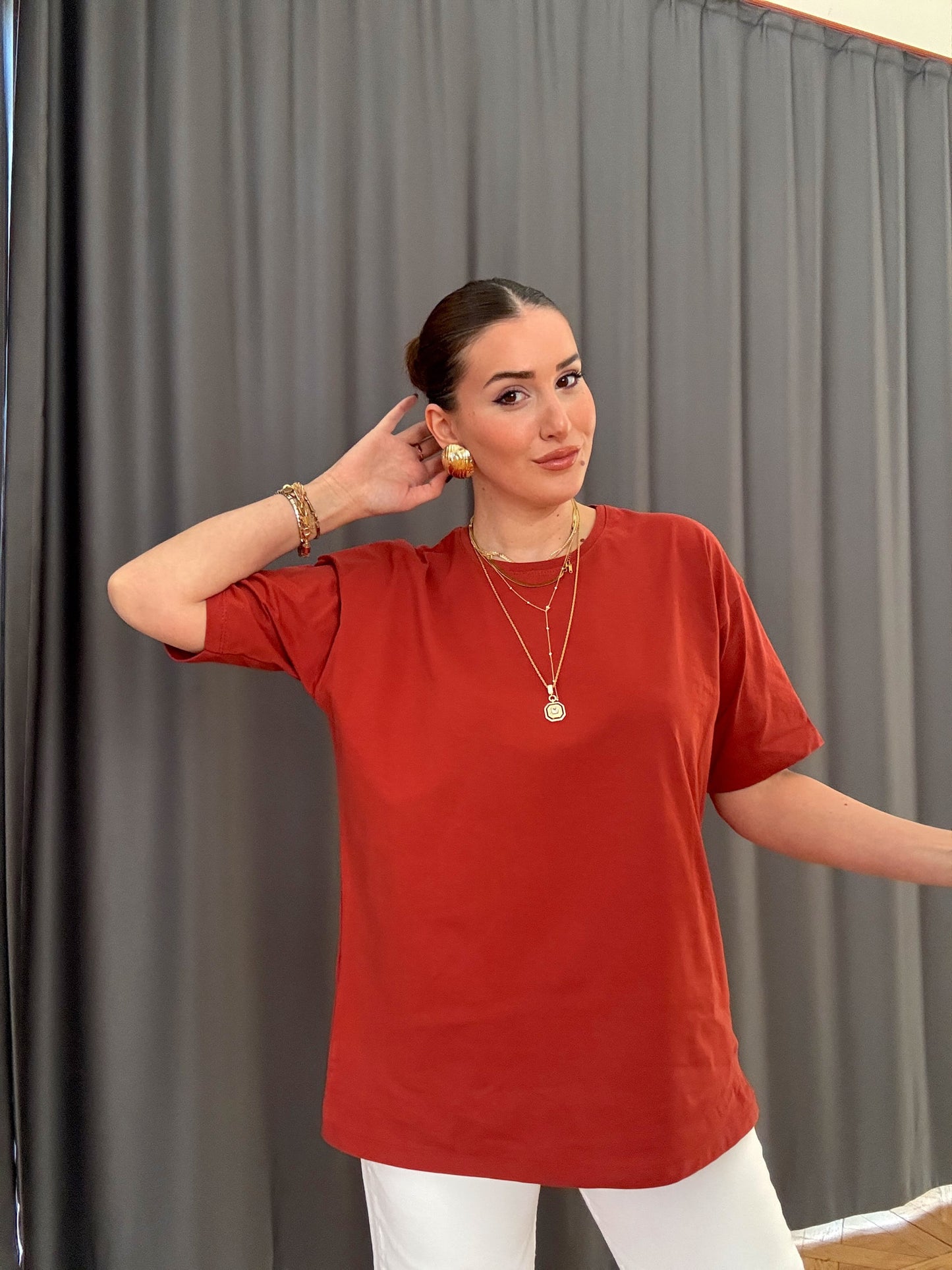 Oversize Tişört Kiremit