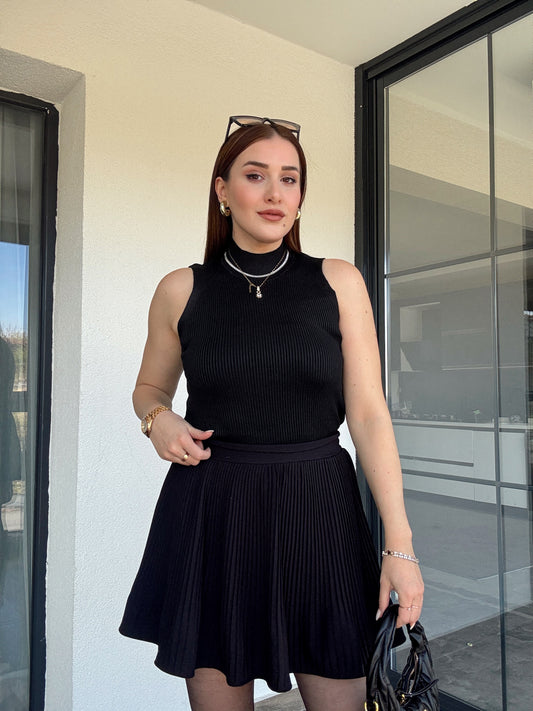 Kolsuz fitilli triko badi SİYAH