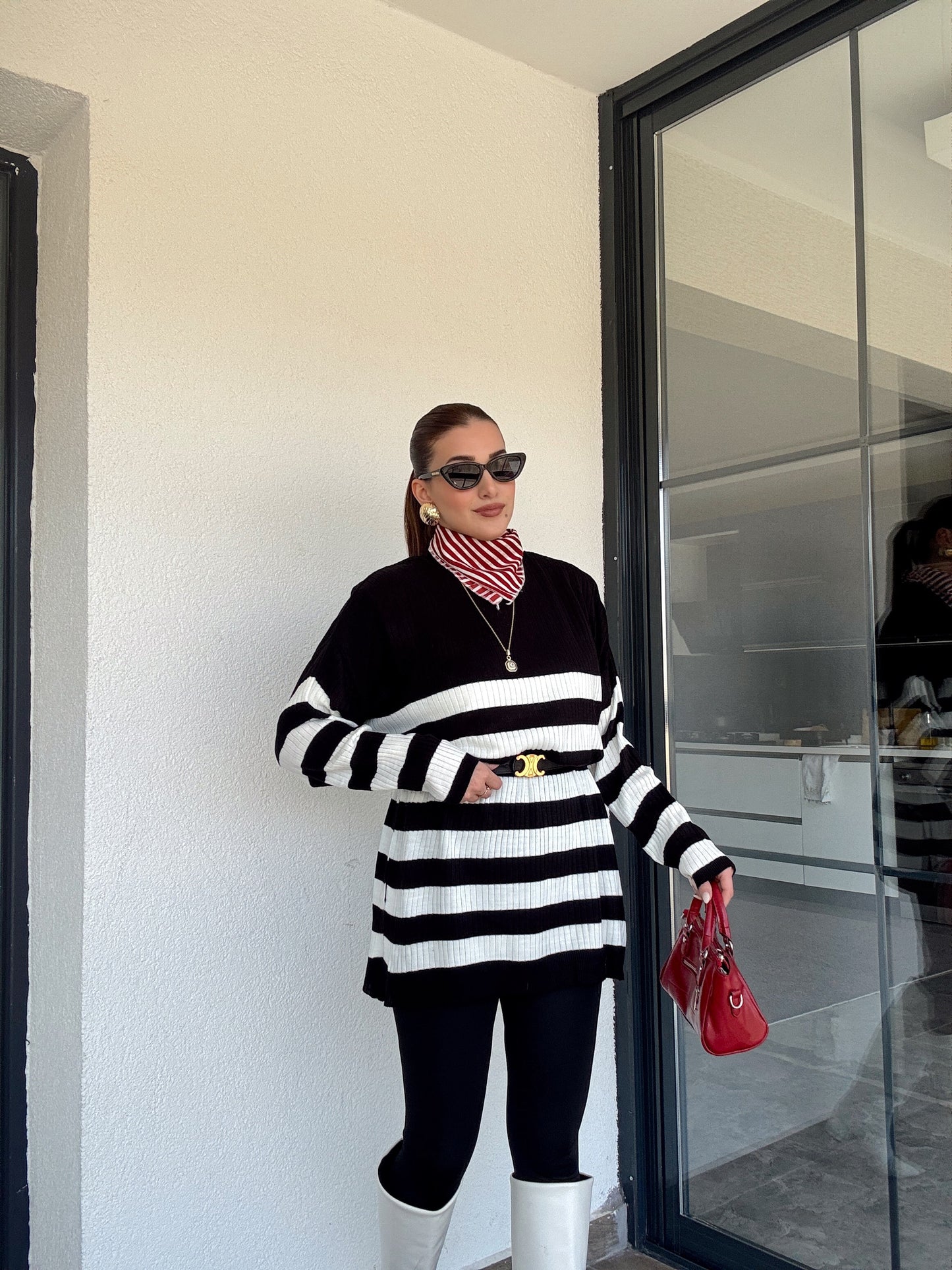 Yarım Balıkçı Fitilli Tunik - SİYAH