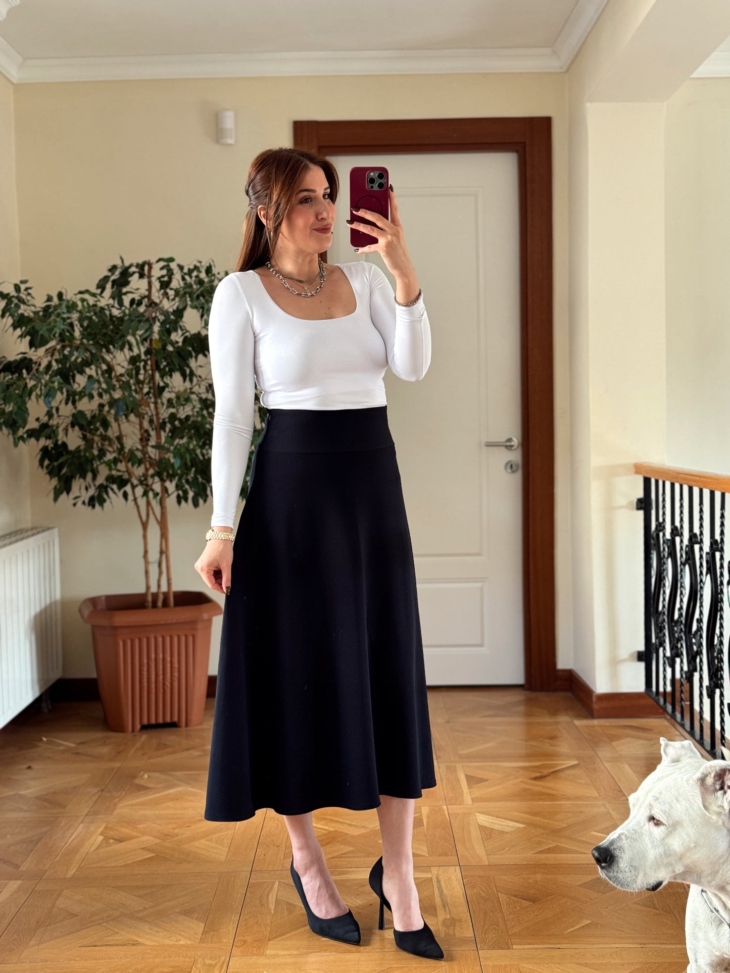 DİEGONEL ÇAN ETEK-LACİVERT