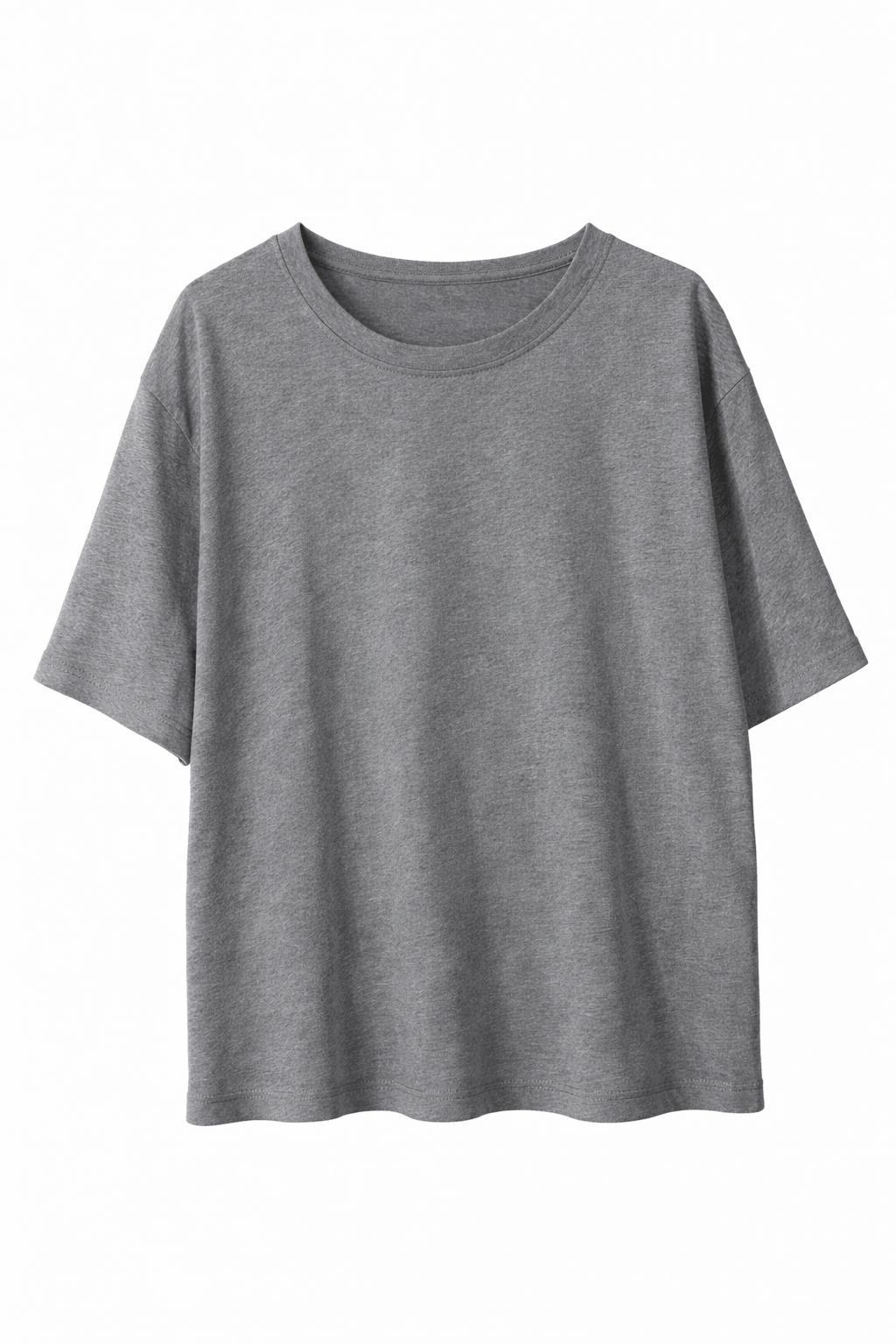 Oversize Tişört Yıkamalı Gri