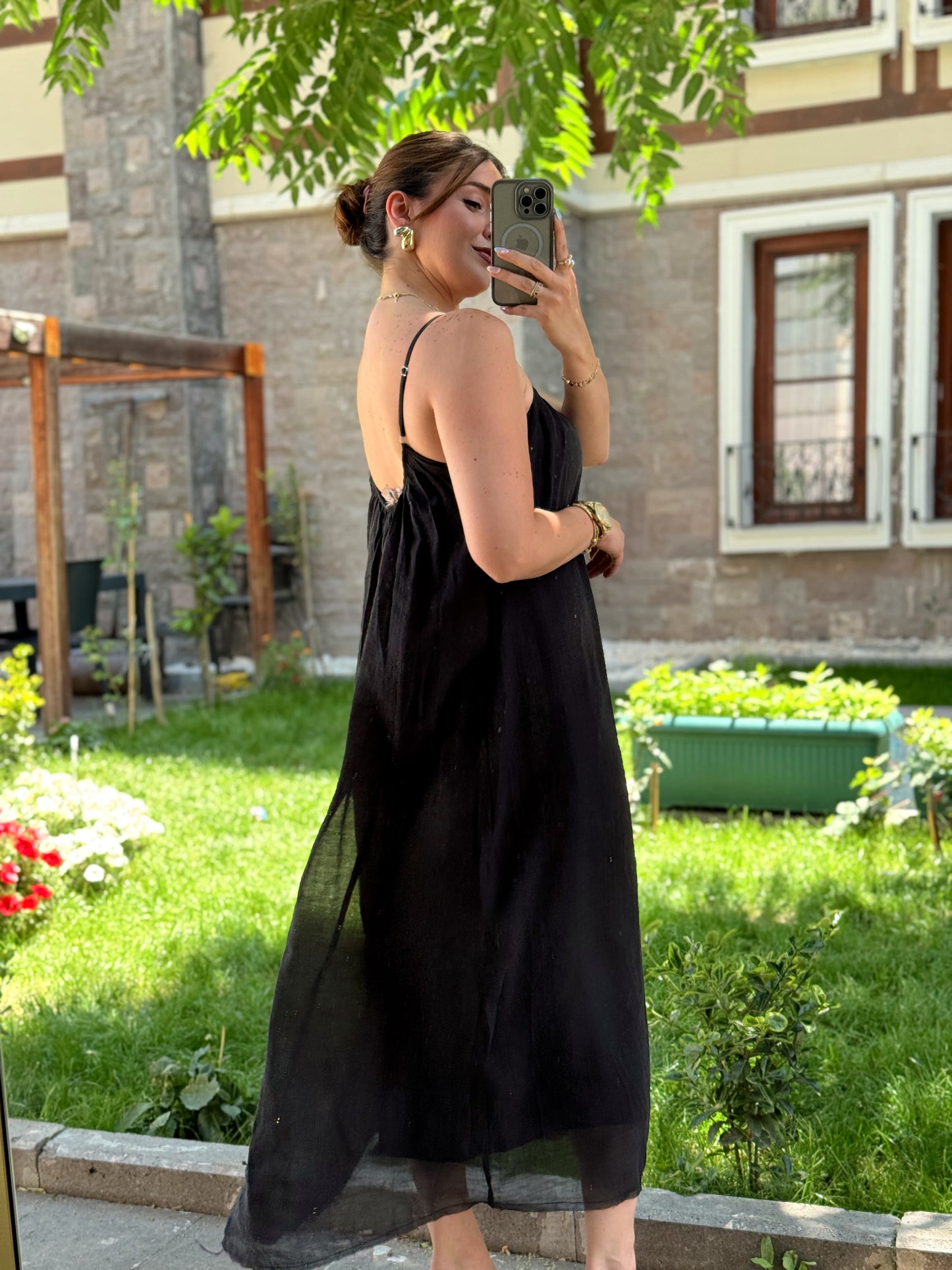 Bluzlu Premium Elbise Siyah