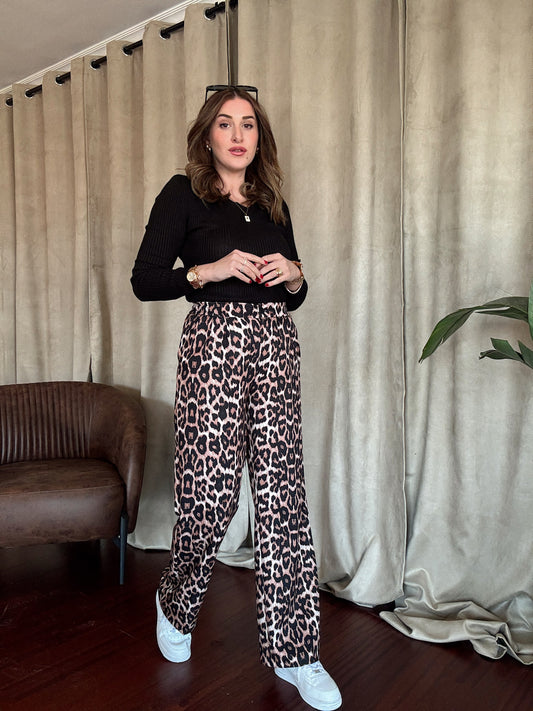 Leopar Desen Bol Paça Pantolon - LEOPAR