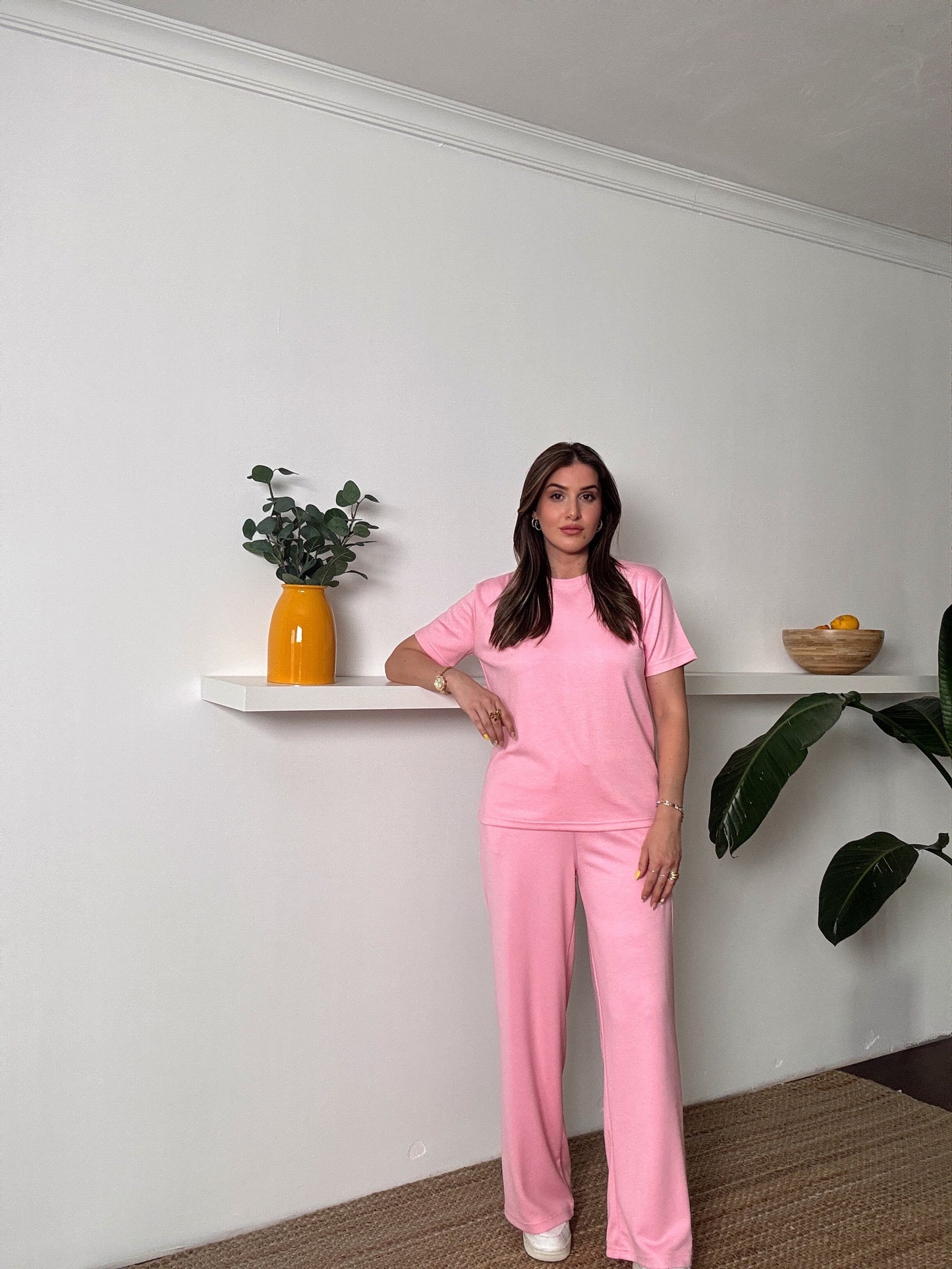 Klasik Modal Kumaş İkili Takım Pembe