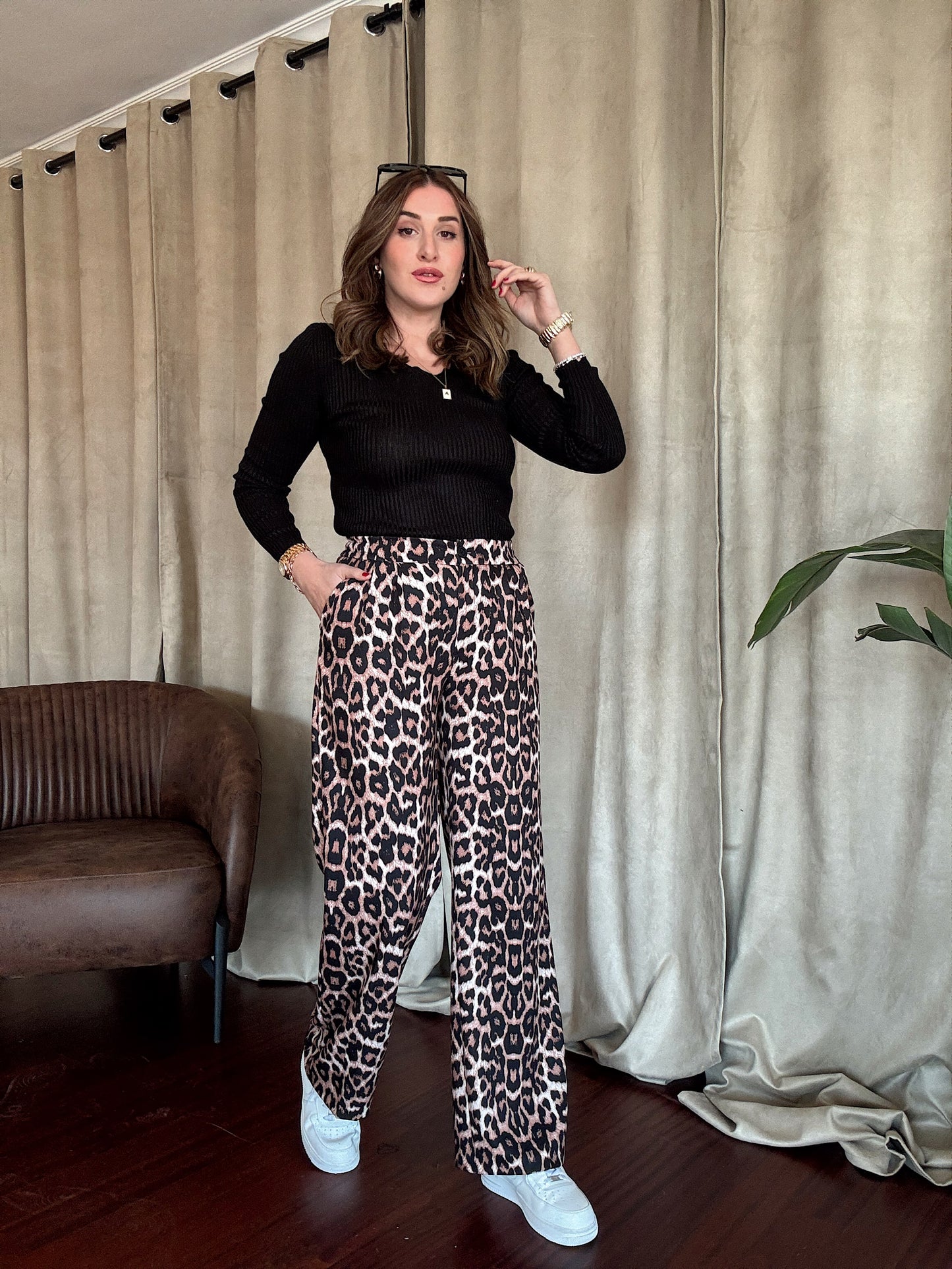 Leopar Desen Bol Paça Pantolon - LEOPAR