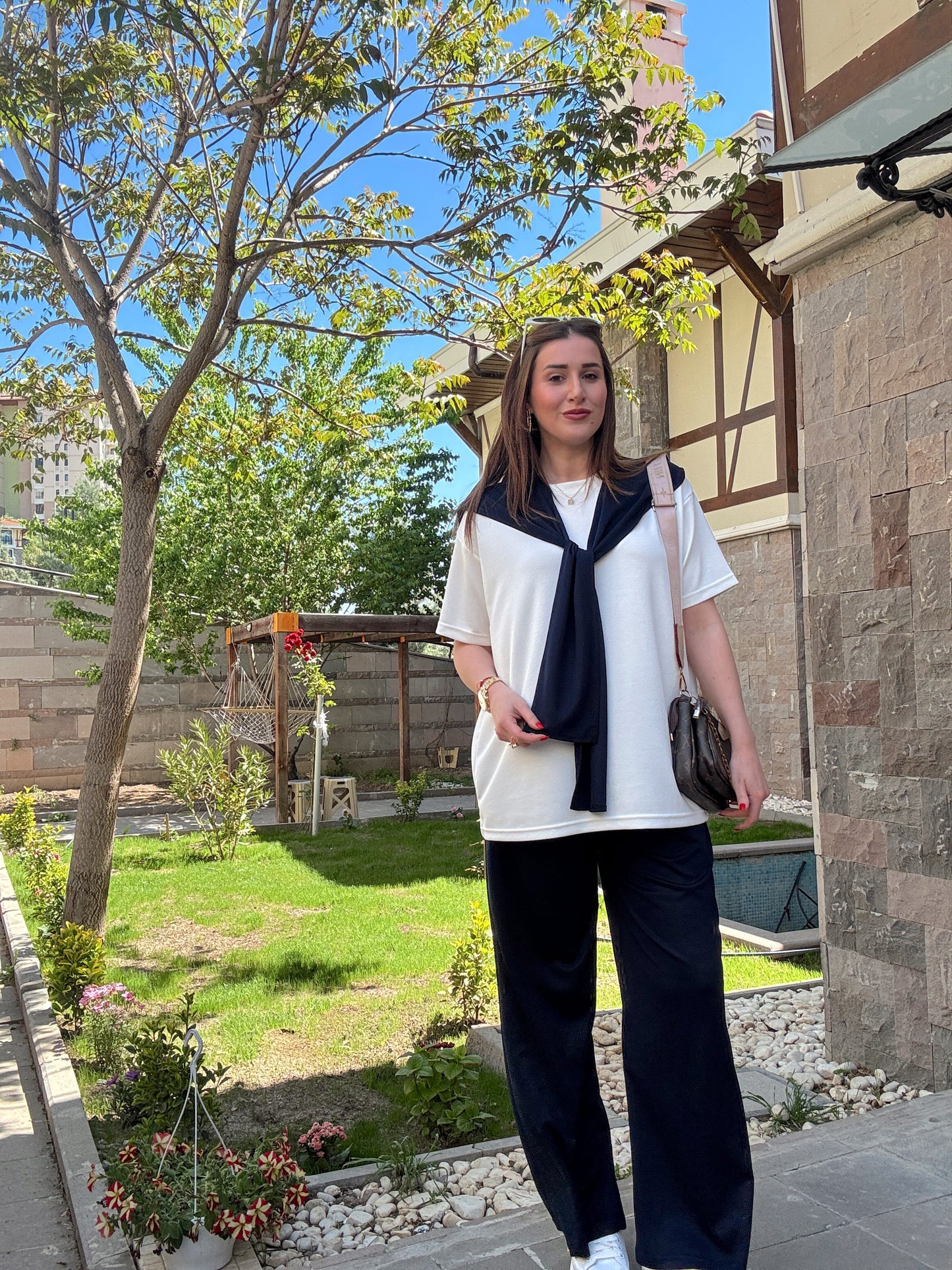 3 Parça Bağlama detaylı Takım Lacivert