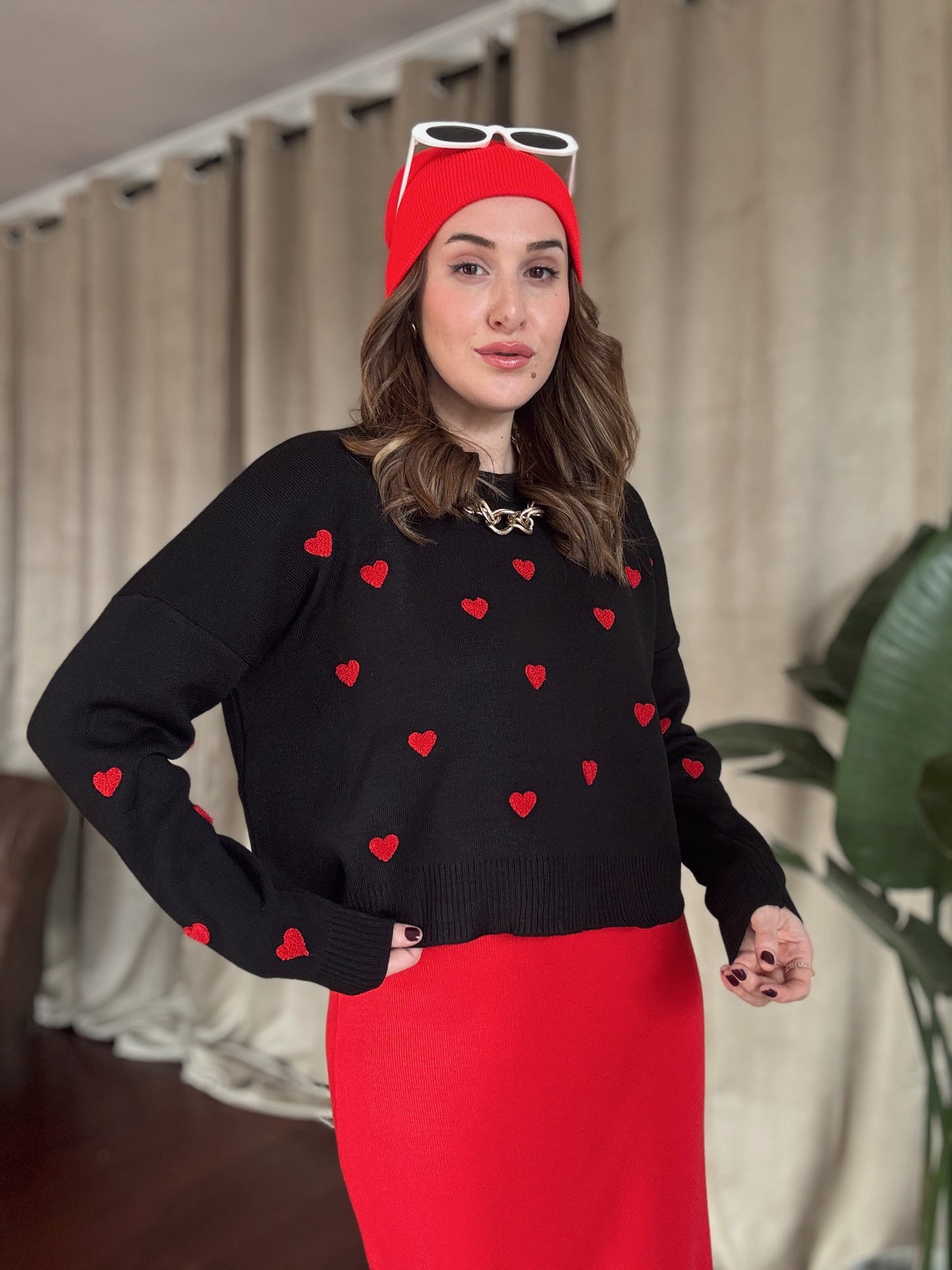 Minik Kalpli Crop Kazak - SİYAH