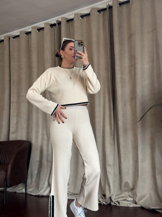 Fitilli Çoban Dikişli Takım -  LATTE