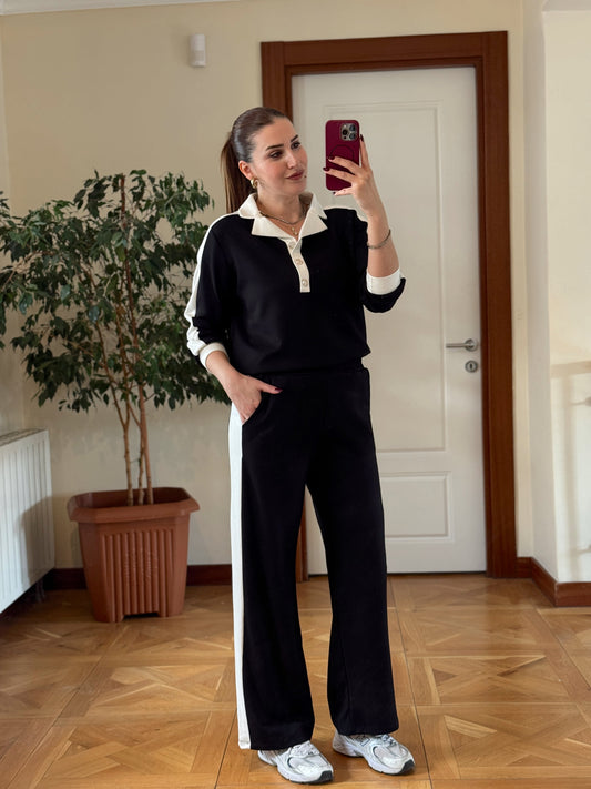 Denizci yaka modal takım SİYAH