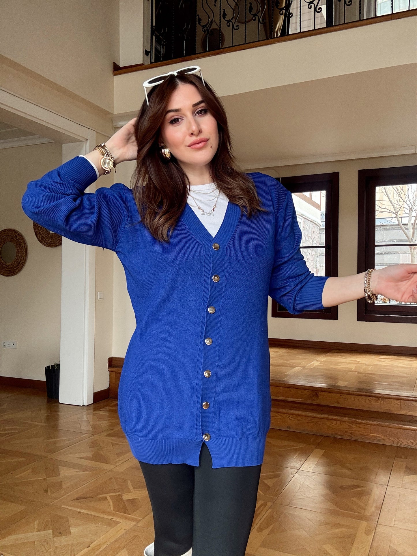 Düğmeli Hırka Saks