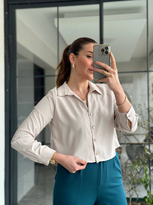 Liza Saten Gömlek - TAŞ