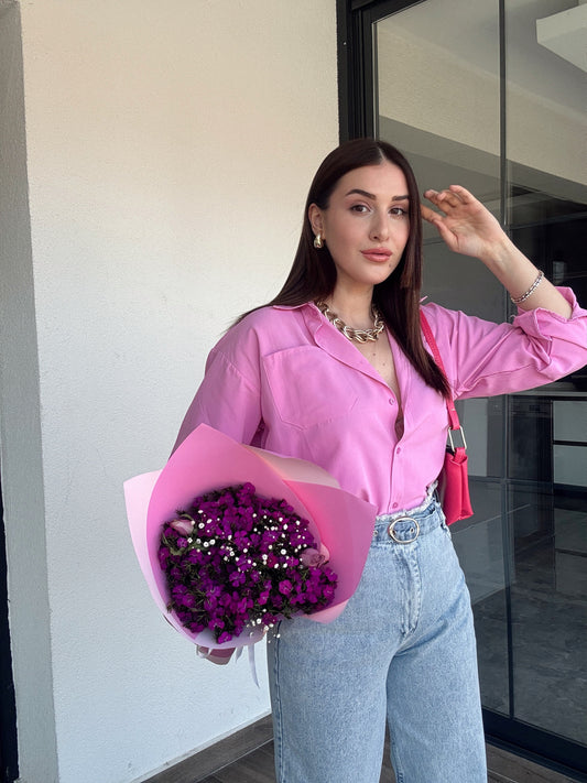 Tek Cepli Gömlek - PEMBE