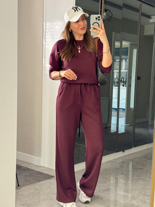 Premium Modal Kumaş Takım Bordo