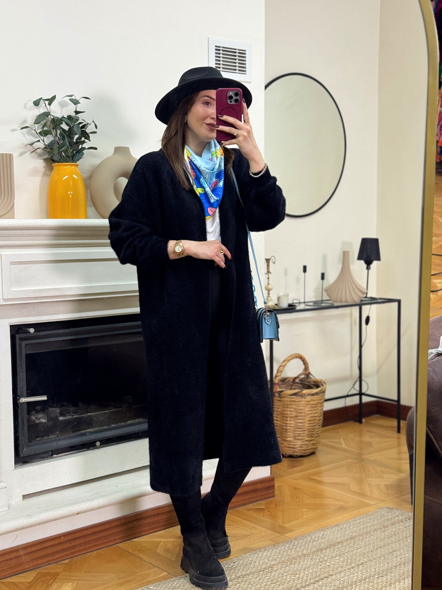 Premium uzun sakal kumaş hırka-SİYAH