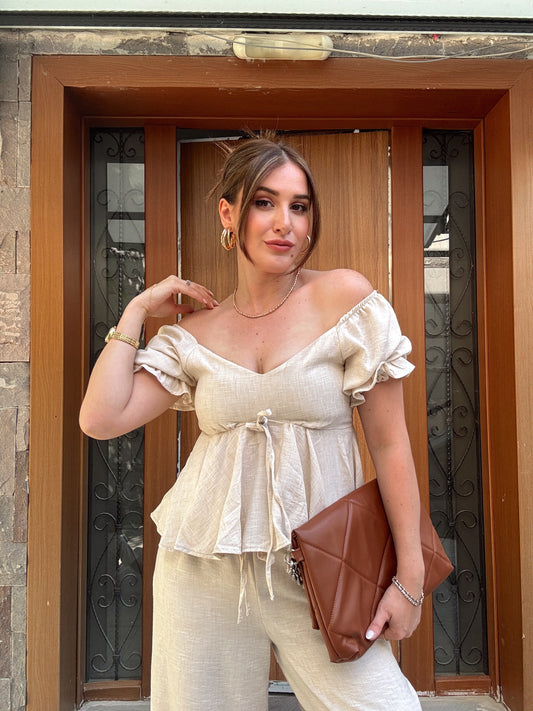 MELODİ keten ikili takım TAŞ