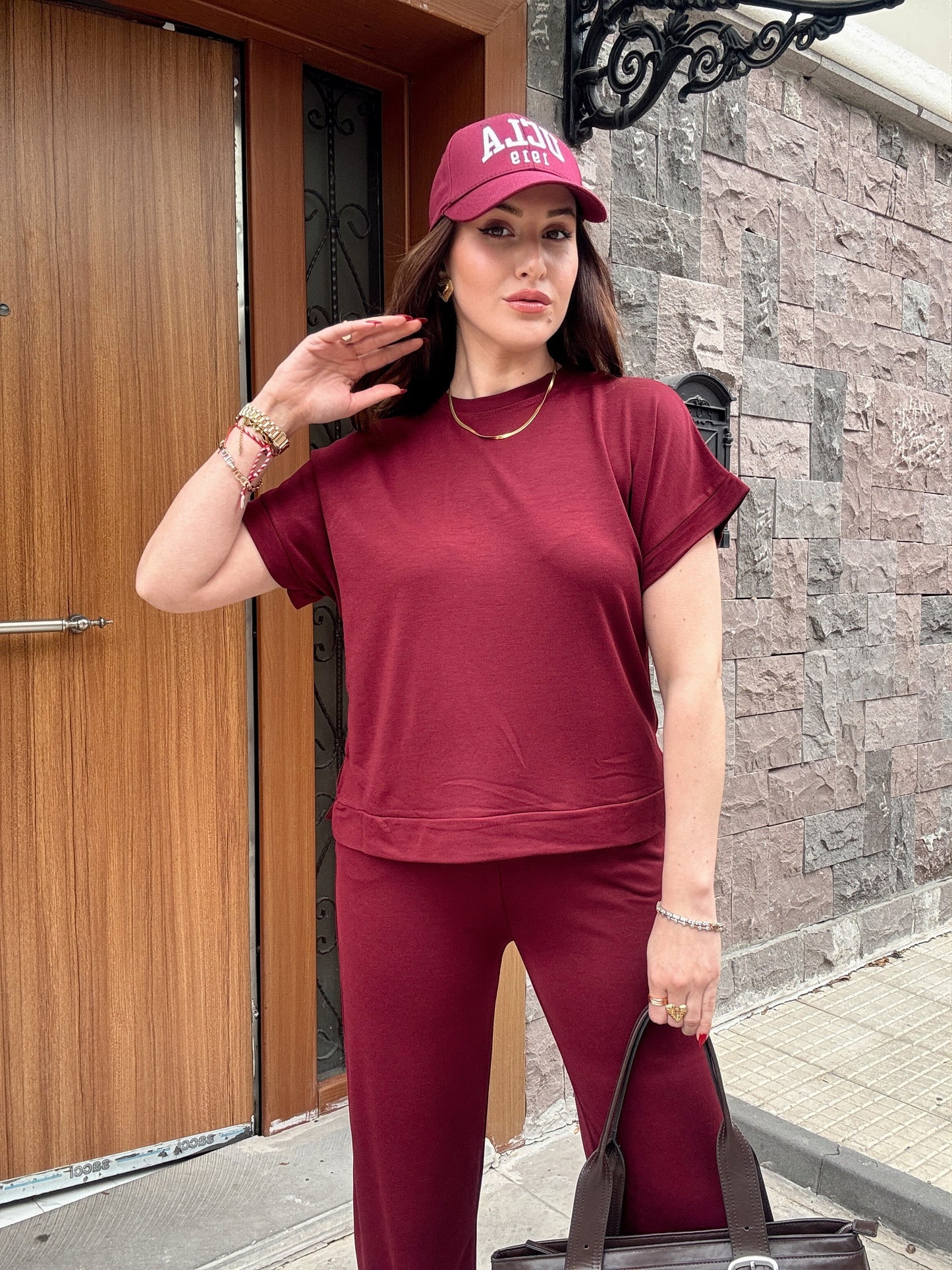 Modal kumaş ikili takım BORDO